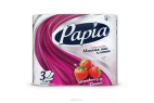 Туалетная бумага HAYAT Papia Strawberry Dream 3сл. 4шт Белая 1*14*36