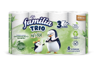 Туалетная бумага HAYAT Familia TRIO NATURAL 3сл. 8шт Белая 1*7